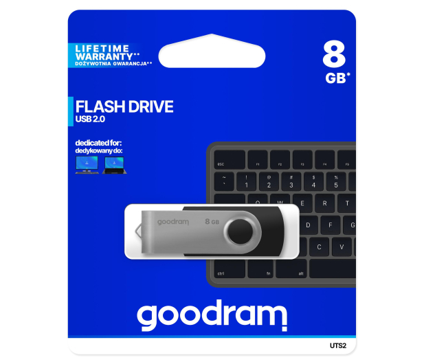 GOODRAM 8GB UTS2 odczyt 20MB/s USB 2.0 czarny - 303201 - zdjęcie 5